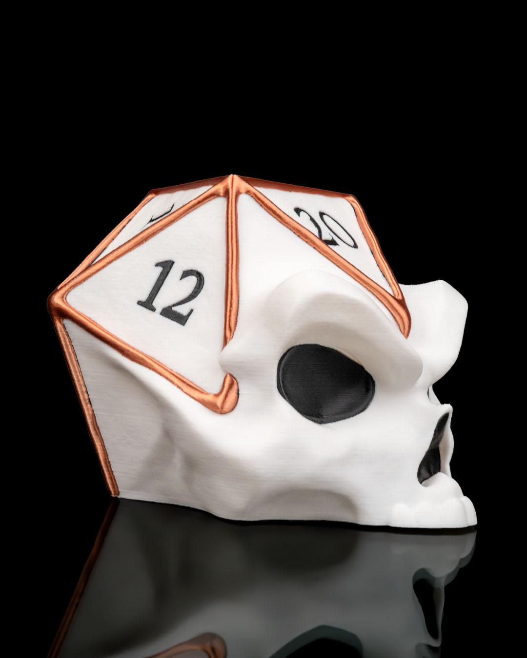 D20 Skull Planter – 3D Printed Dice Vase for DND and Dungeon Master Decor