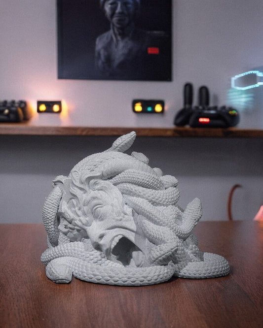 Medusa’s Head Dice Tower – Mythical Stone Serpent Roller