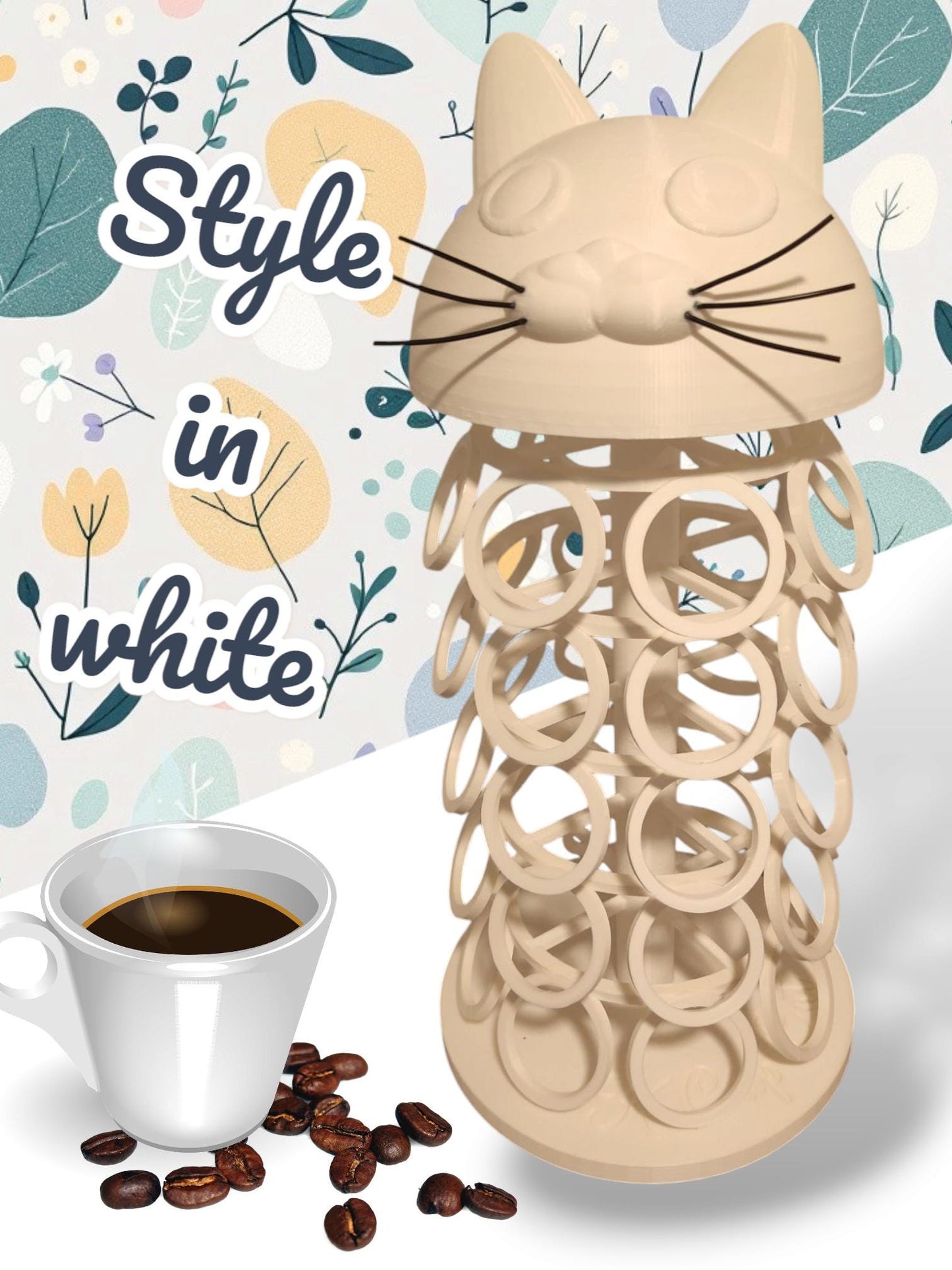 Cat K-Cup Holder – 3D Printed Coffee Pod Carousel for Cat Lovers & Kitchen Coffee Bars