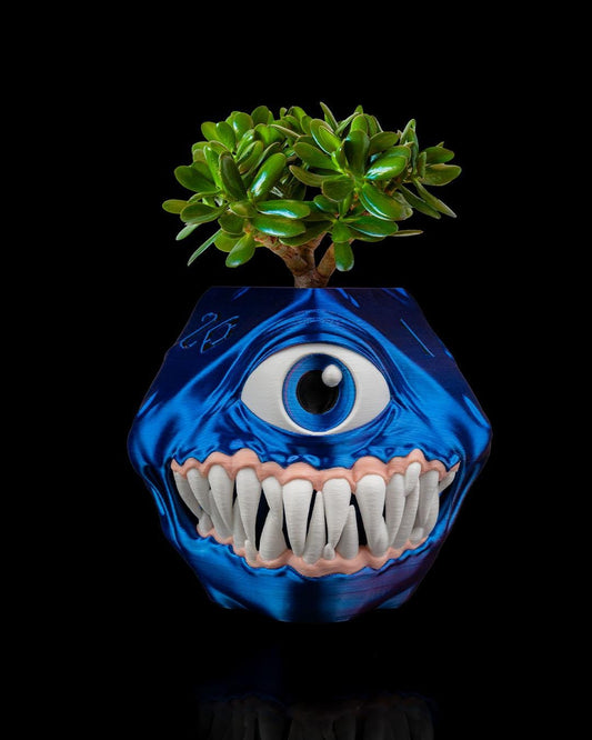 Mimic D20 Planter – 3D Printed Dice Monster Pot for DND & Nerdy Decor