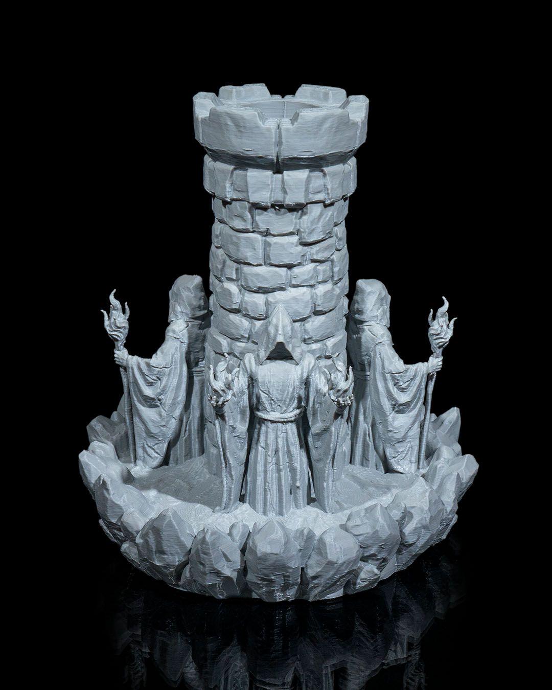 Mad Wizard Dice Tower – 3D Printed Dice Roller for DND, RPG, and Tabletop Games