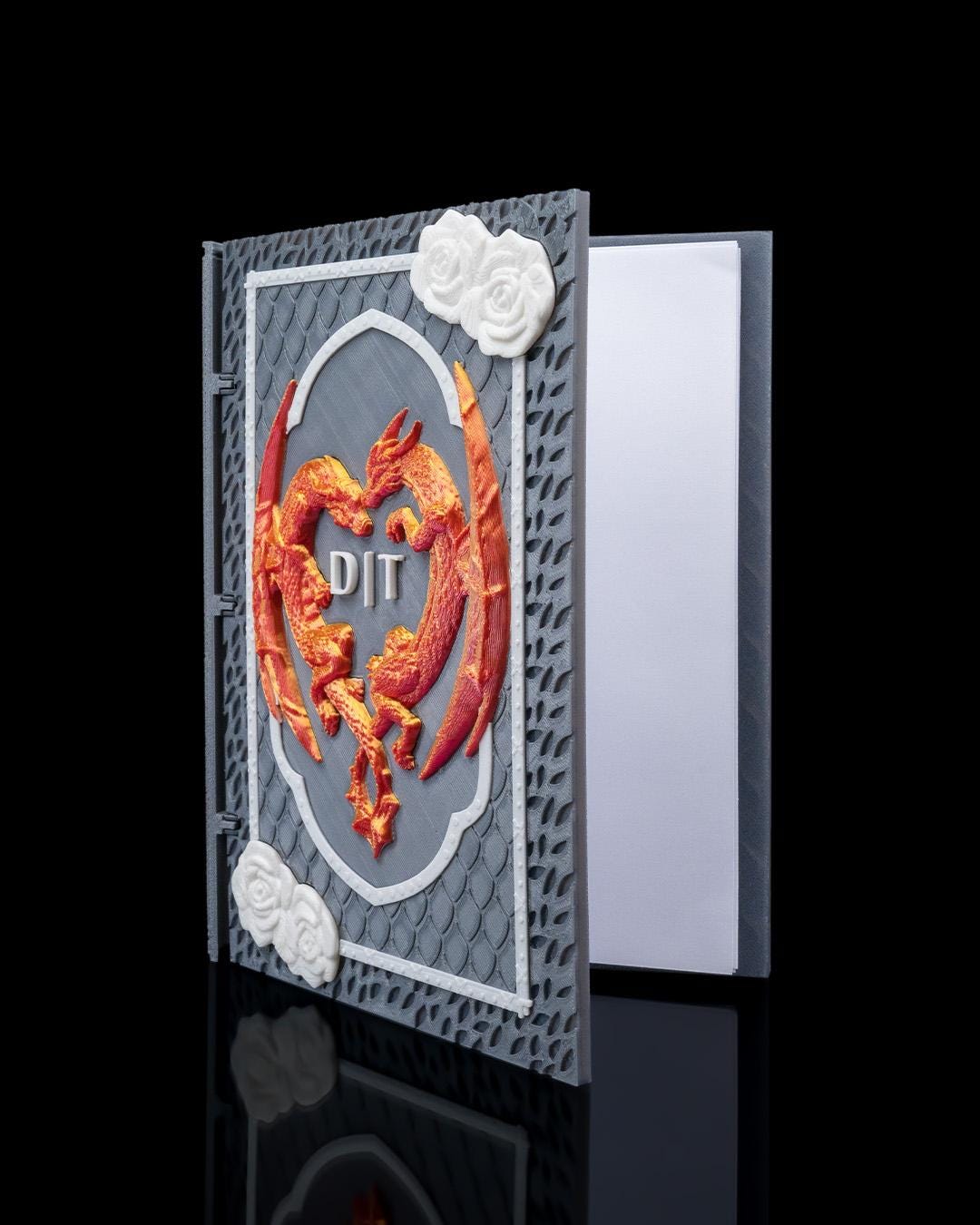 Draconic Love Scrapbook – 3D Printed Dragon Heart Journal for Fantasy Weddings & DND Couples