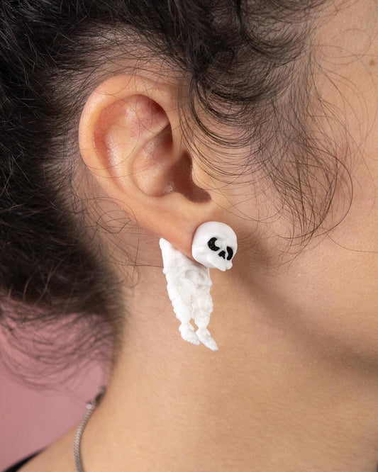 Skeleton Hanging Earrings – 3D Printed Skull Jewelry for Halloween or Everyday Style