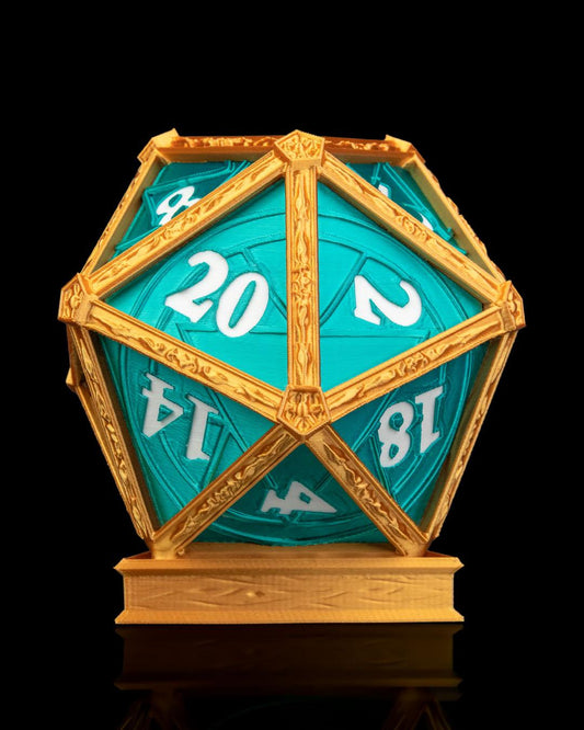 Arcane D20 Planter – 3D Printed Dice Pot for DND, RPG Decor, or Gamer Gifts