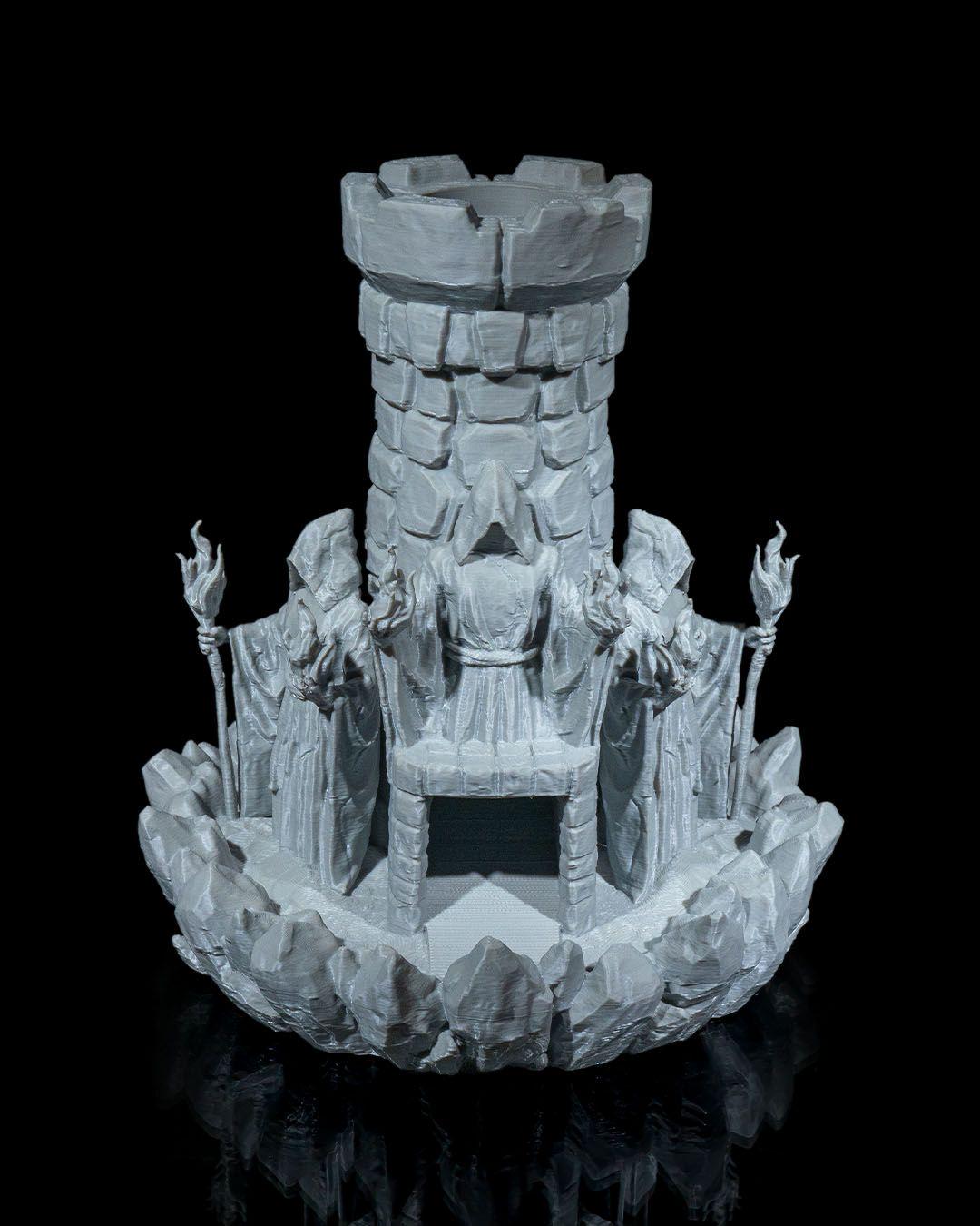 Mad Wizard Dice Tower – 3D Printed Dice Roller for DND, RPG, and Tabletop Games