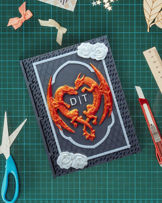 Draconic Love Scrapbook – 3D Printed Dragon Heart Journal for Fantasy Weddings & DND Couples