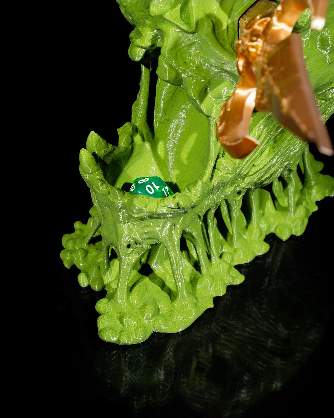 Slime Skull Dice Tower – 3D Printed Ooze-Themed Dice Roller for DND & TTRPGs