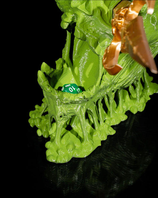 Slime Skull Dice Tower – 3D Printed Ooze-Themed Dice Roller for DND & TTRPGs