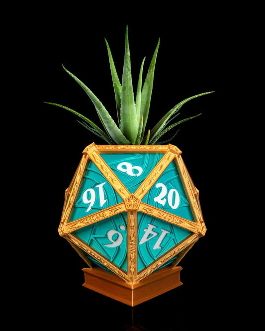 Arcane D20 Planter – 3D Printed Dice Pot for DND, RPG Decor, or Gamer Gifts