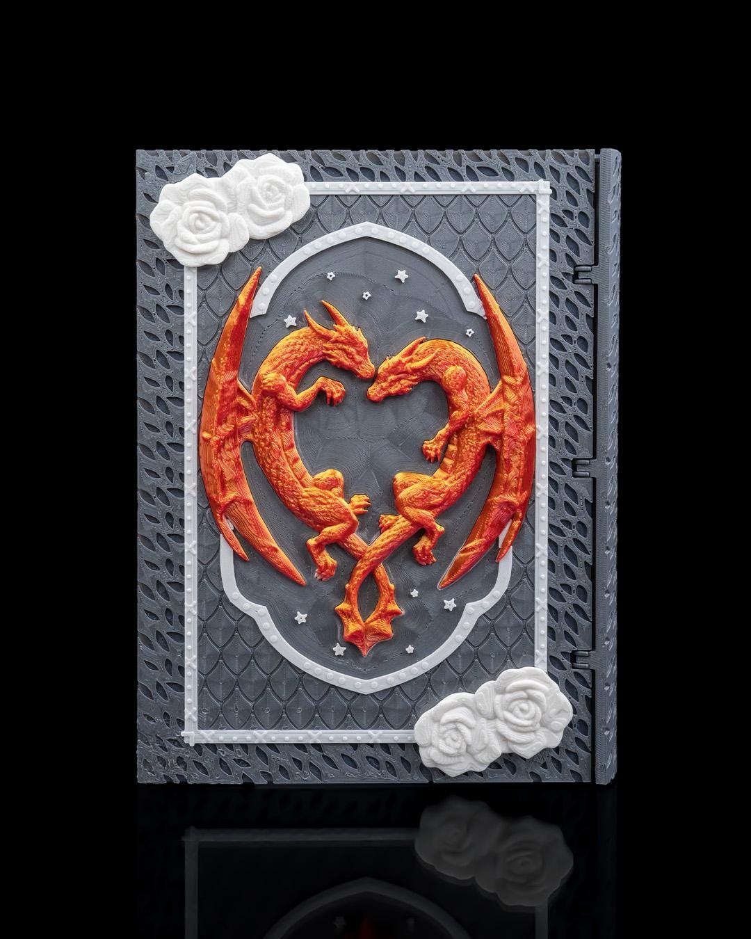 Draconic Love Scrapbook – 3D Printed Dragon Heart Journal for Fantasy Weddings & DND Couples
