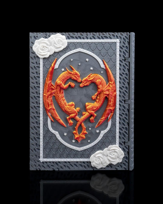 Draconic Love Scrapbook – 3D Printed Dragon Heart Journal for Fantasy Weddings & DND Couples