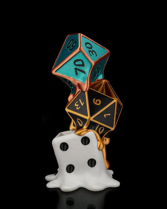 Melting D20 Dice Planter – Large 3D Printed Succulent Holder for DND & Gamer Decor