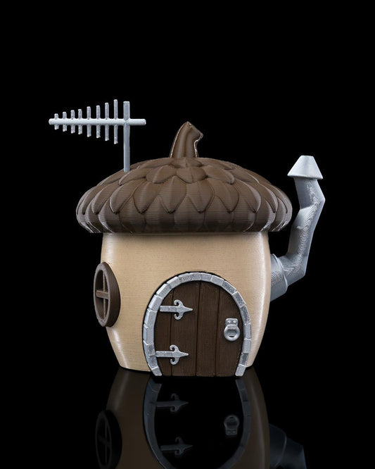 Acorn Fairy House Miniature Cottage 3D Printed Woodland Decor Fall Gift Cottagecore Garden Home