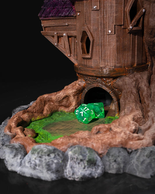 Wizard Treehouse Dice Tower – 3D Printed Fantasy Dice Roller for DND & Tabletop RPGs