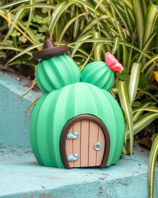 Cactus Fairy House – 3D Printed Miniature Succulent Decor for Fairy Gardens and Gifts