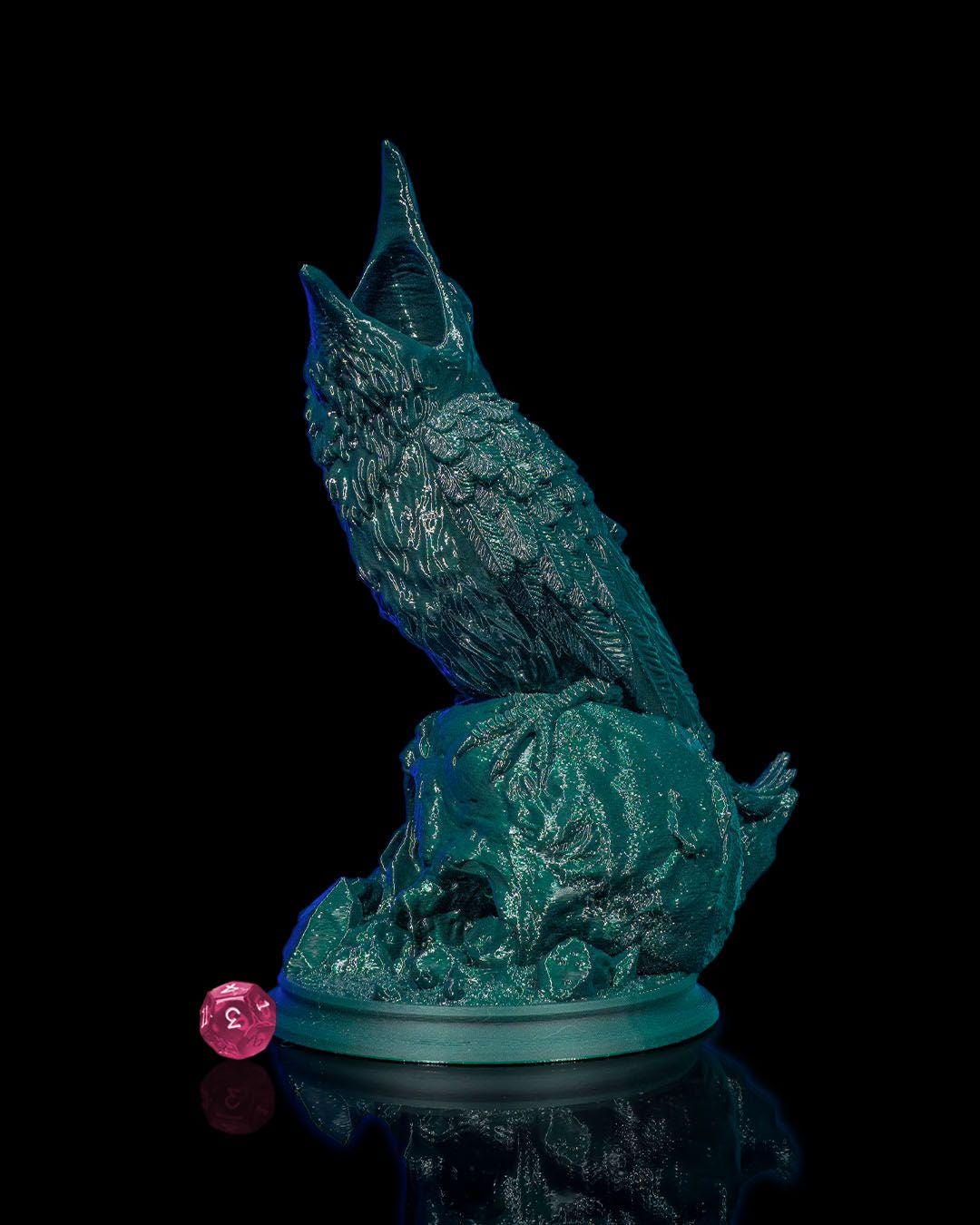 Raven Dice Tower – 3D Printed Skull and Crow Dice Roller for DND and Tabletop Games