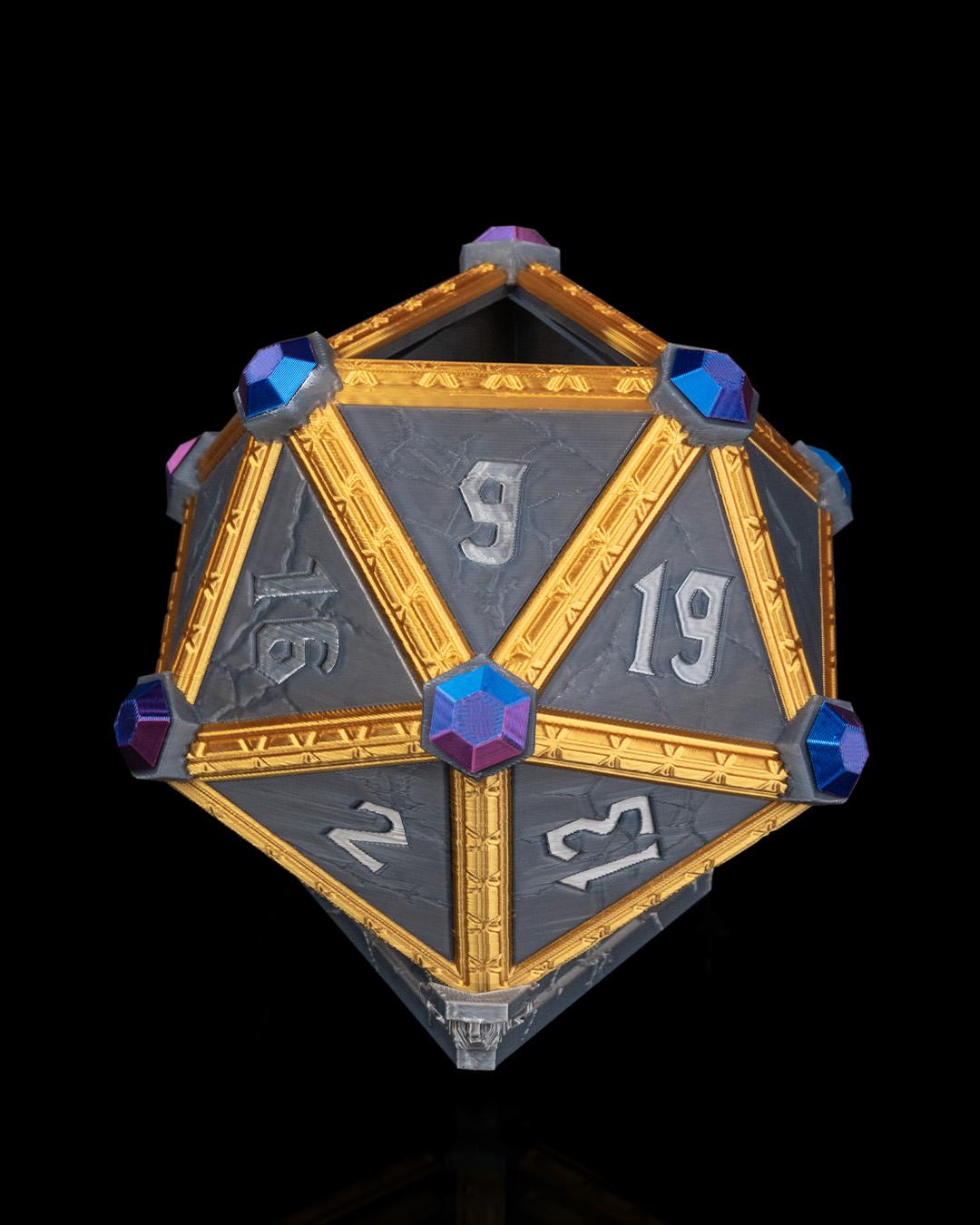 D20 Planter – 3D Printed Fantasy Dice Pot for DND, Desk Decor, or Gamer Gift