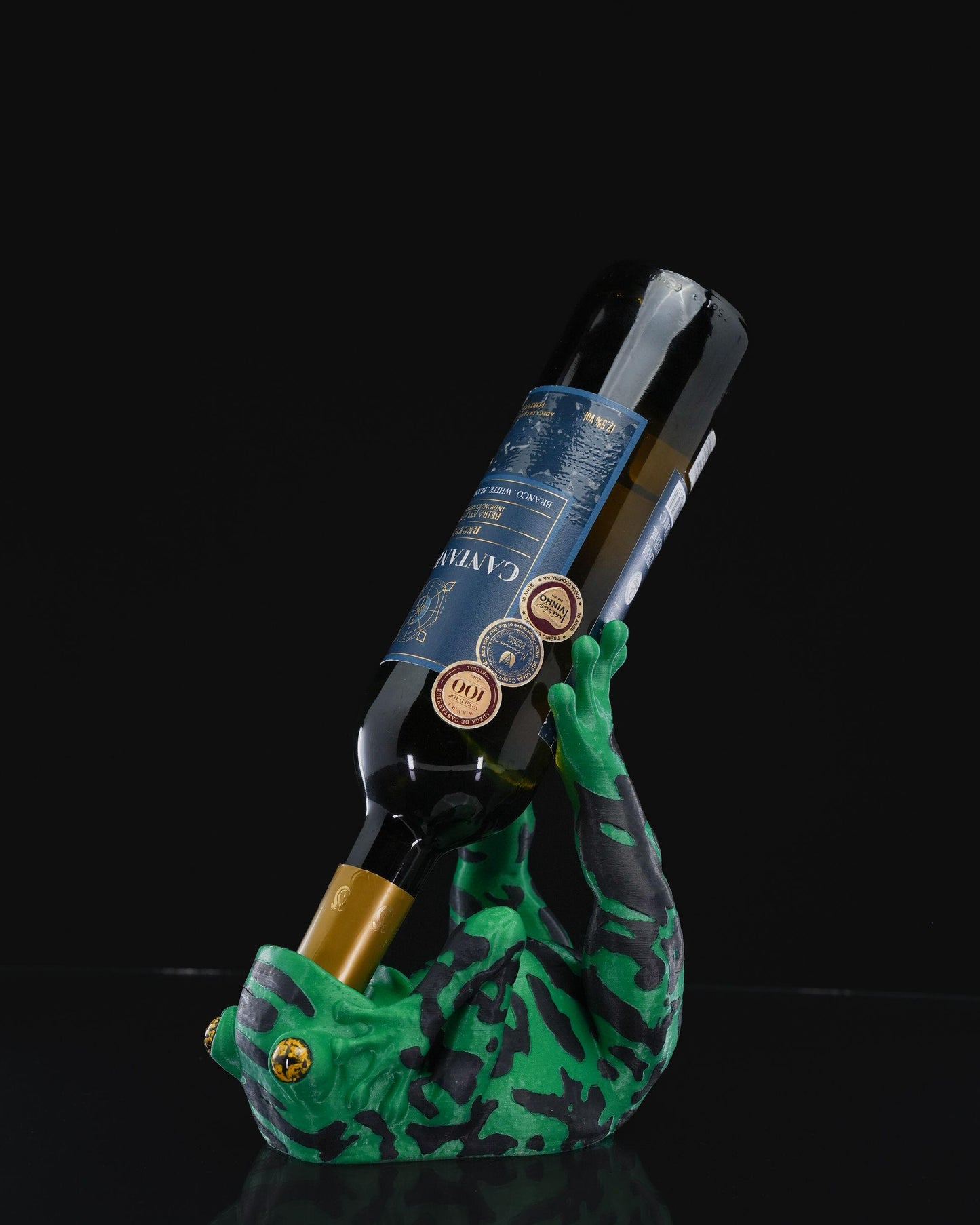 Frog Wine Bottle Holder | 3D Printed Bar Decor | Funny Frog Lover Gift | Jungle Kitchen Accessory | Quirky Wine Rack