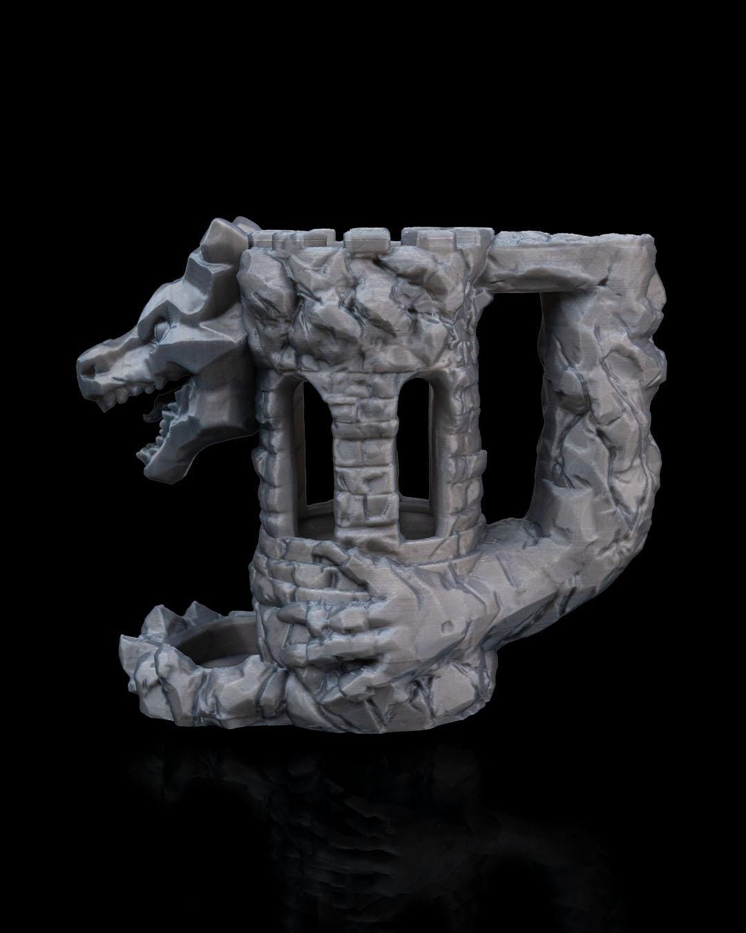Dragon Can Mug & Dice Tower – 3D Printed Medieval Fantasy Gift for DND and Tabletop RPG Players