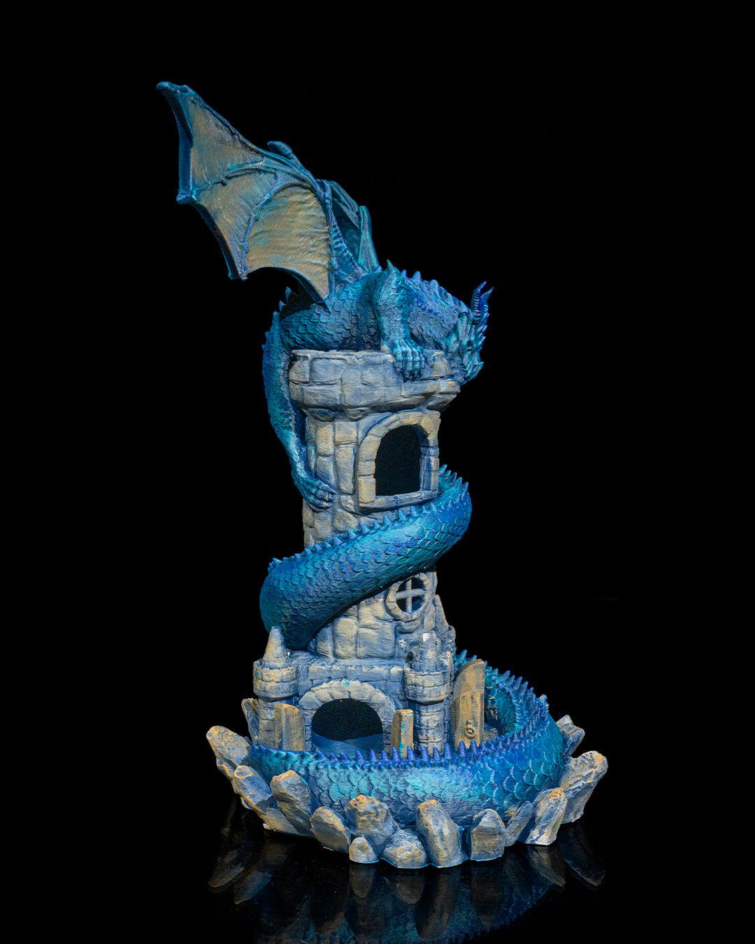 Guardian Dragon Dice Tower – Hand Painted Fantasy Dice Roller for DnD and Tabletop RPGs
