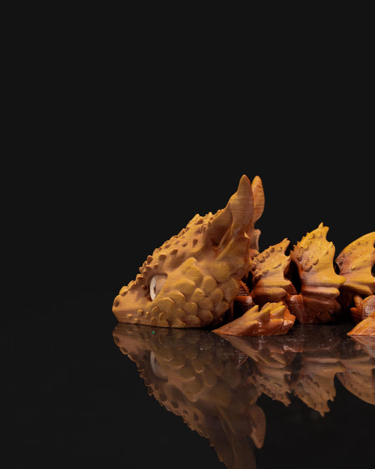 Mama Dragon and Baby Desert Rock Articulated 3D Printed Fantasy Dragon Pair Gift set Cute Decor