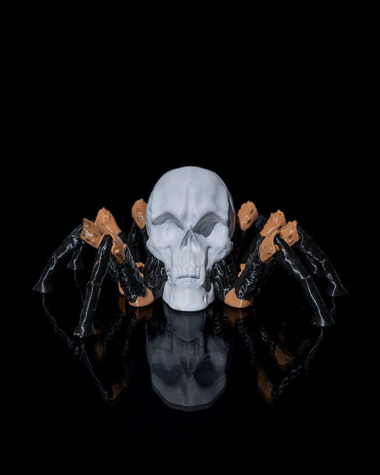Skull Spider Gray Shiver, Creepy Spider Skull Model, Gothic Halloween Decor, Articulated Spider with Skull Head | Horror TTRPG Figurine Gift