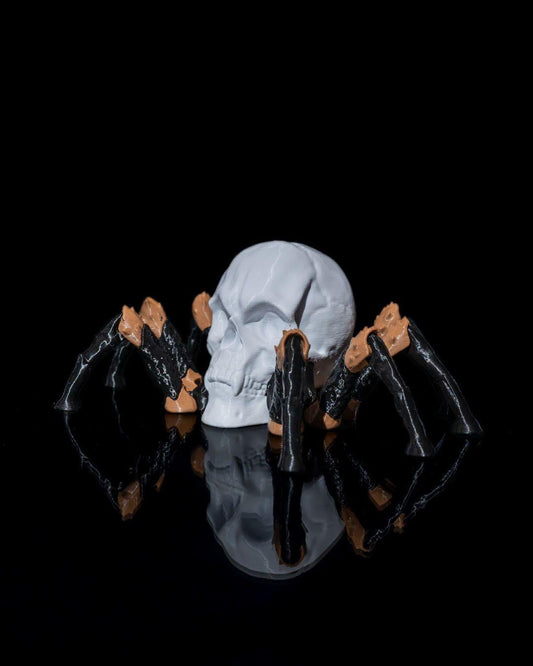 Skull Spider Gray Shiver, Creepy Spider Skull Model, Gothic Halloween Decor, Articulated Spider with Skull Head | Horror TTRPG Figurine Gift