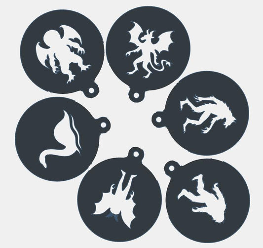 ryptid Latte Art Stencil Set – Skinwalker, Mothman, Cthulhu, Jersey Devil, Nessie & Bigfoot Coffee Stencils – Barista Gift for Cryptid Fans