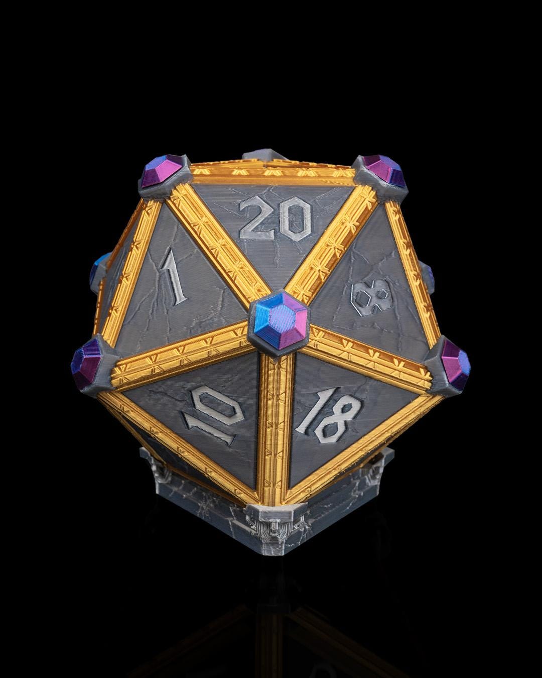 D20 Planter – 3D Printed Fantasy Dice Pot for DND, Desk Decor, or Gamer Gift