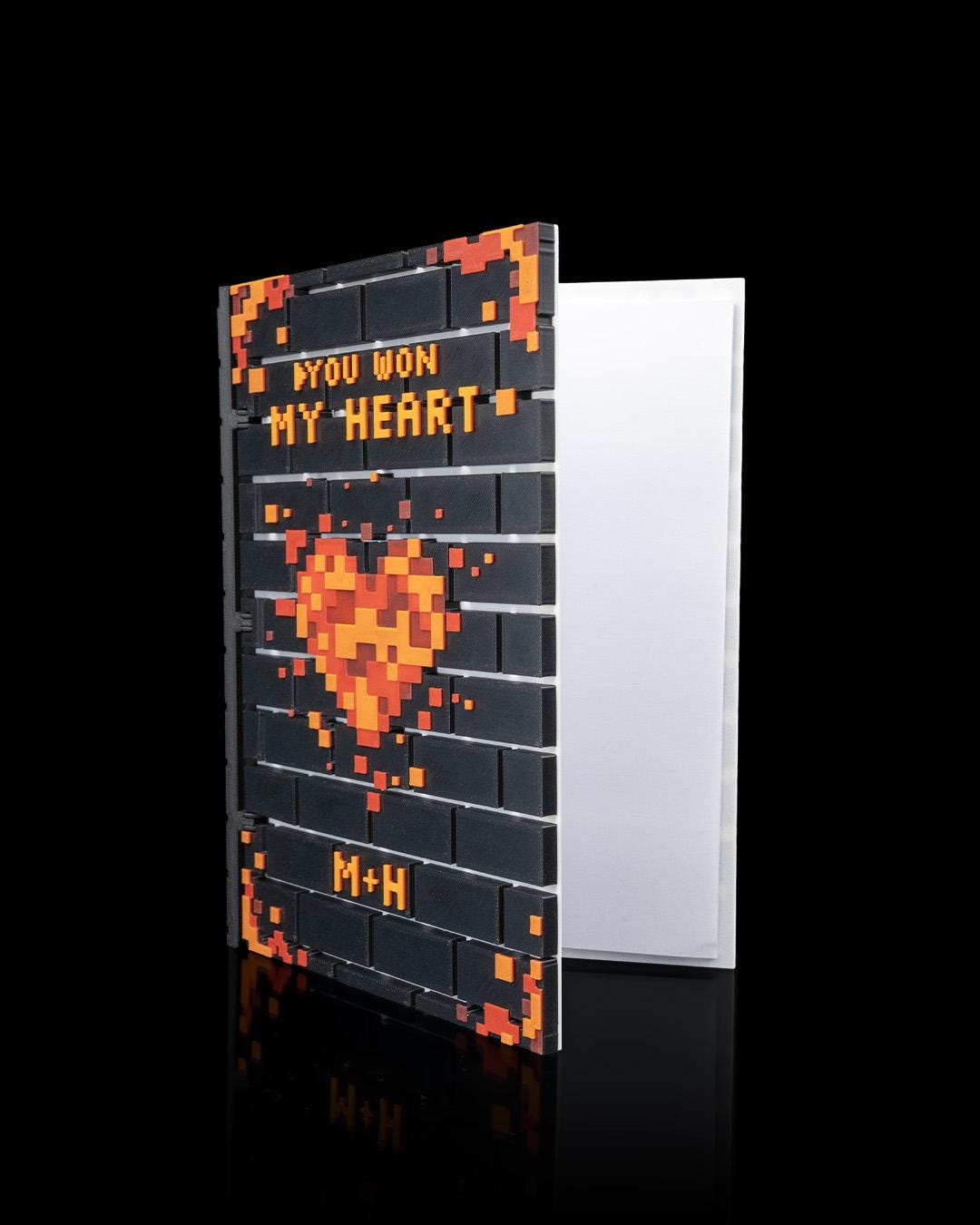 Pixel Heart Memory Book Custom Gamer Journal Retro Gaming Wedding or Anniversary Gift 8 Bit Love Storybook for Nerd Couples