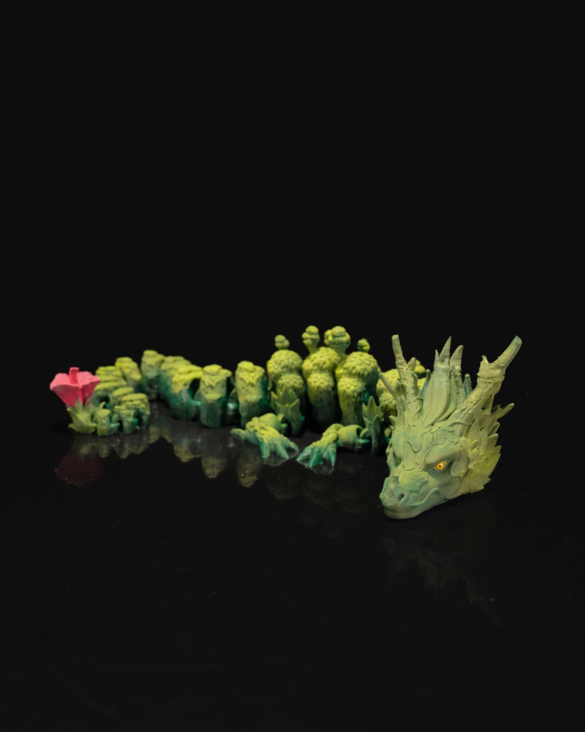 Mama and Baby Forest Dragon 3D Printed Articulated Dragon Set Fantasy Gift Set Fairycore Forestcore Decor