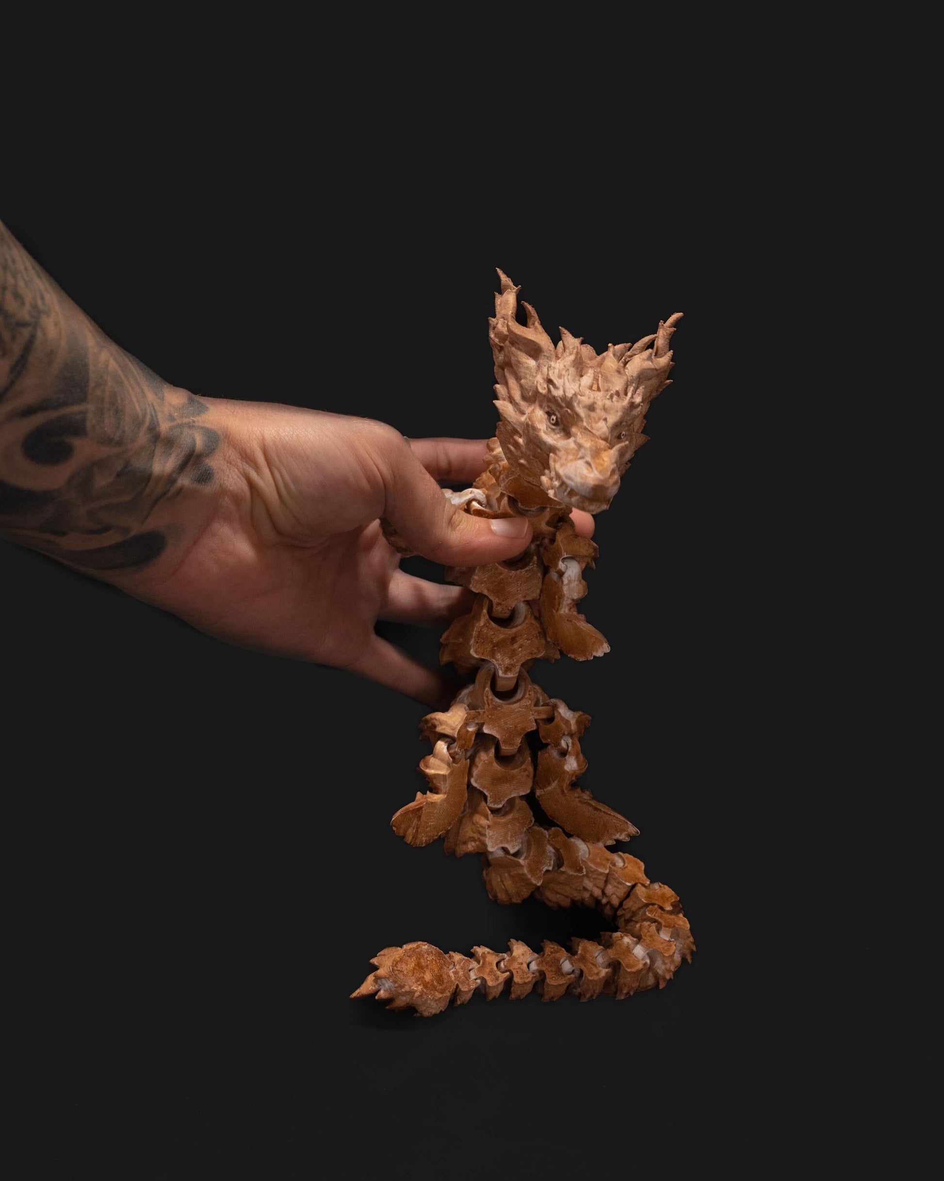 Mama Dragon and Baby Desert Rock Articulated 3D Printed Fantasy Dragon Pair Gift set Cute Decor