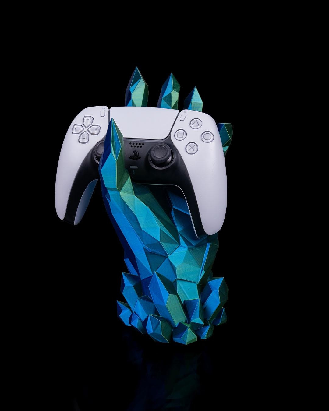 Crystal Hand Controller Holder 3D Printed Crystal Shard Display Stand for PS5 PS4 Xbox or PC Gamer Desk Setup Gift