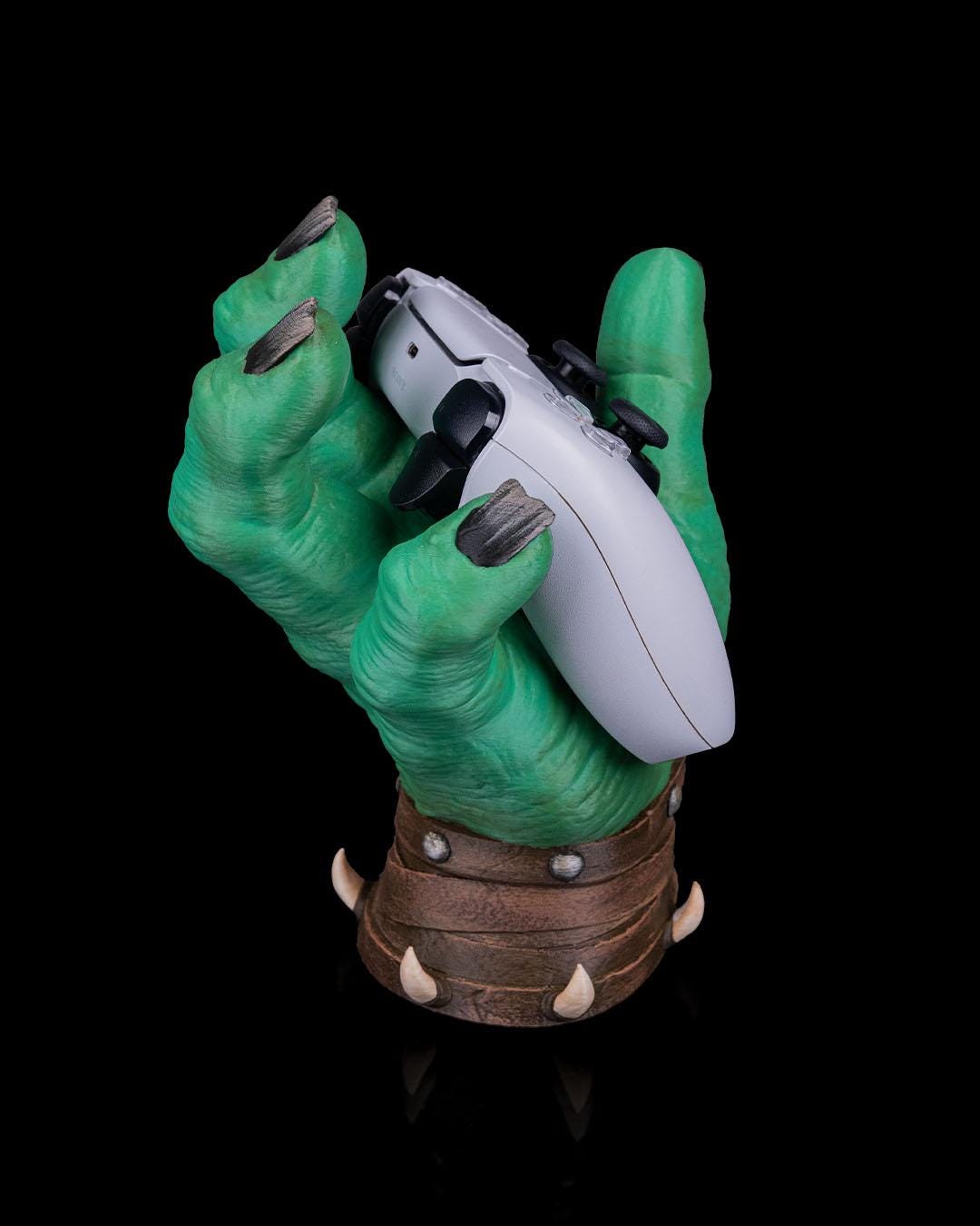 Orc Hand Controller Holder | Smash Button Gaming Display for Xbox, PS5, or PC | Fantasy Desk Decor Gift