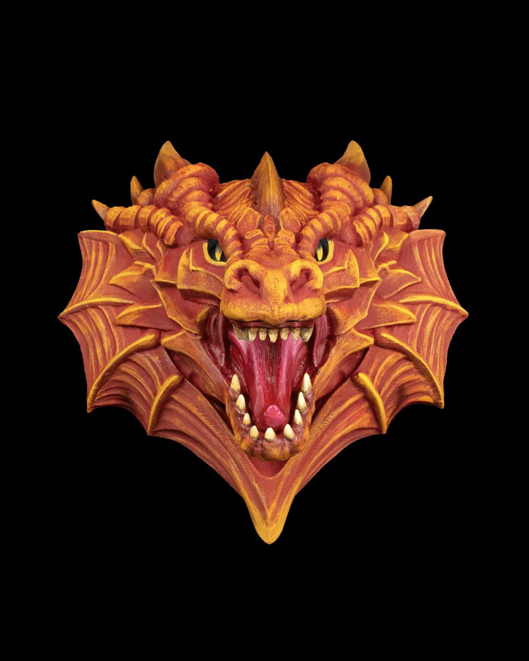 Dragon Head Wall Lamp 3D Printed LED Night Light for Bedroom Game Room or Fantasy Decor
