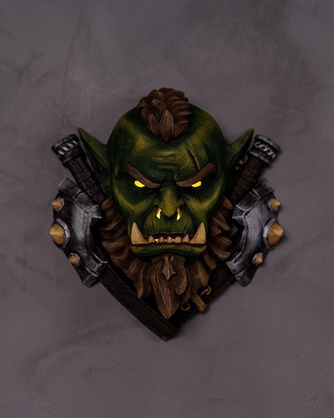 Orc Wall Lamp LED Night Light Fantasy Orc Head Wall Decor for DnD Rooms Gamer Gifts Dungeon Lighting RPG Bedroom Decor