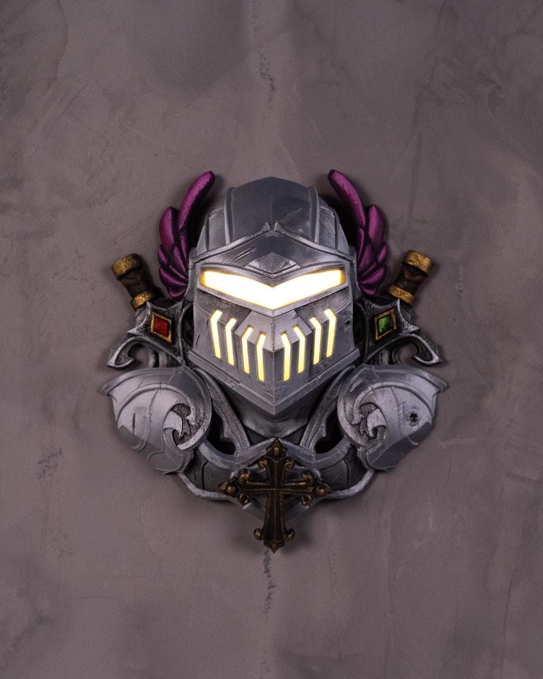 Knight Wall Lamp LED Light Fantasy Decor for Gamers DND Dungeon Room night light paladin armor decor light