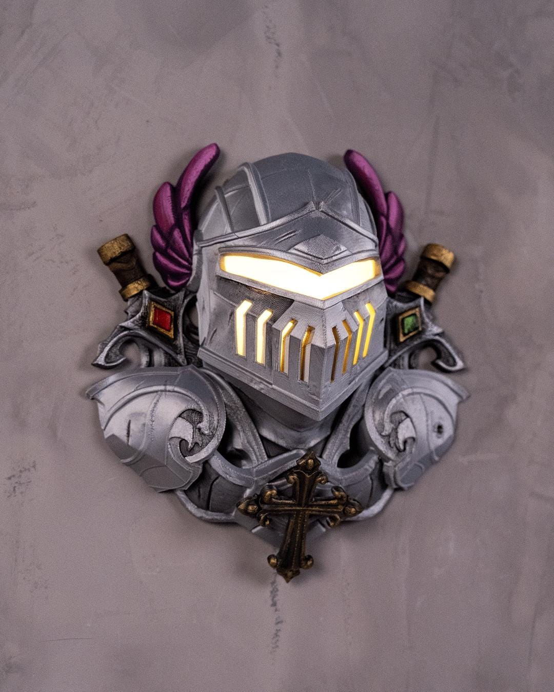 Knight Wall Lamp LED Light Fantasy Decor for Gamers DND Dungeon Room night light paladin armor decor light