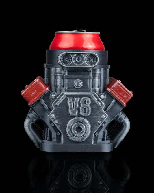 V8 Engine Can Holder 3D Printed Hand Painted Drink Cooler Car Lover Gift for Dad or Garage Decor