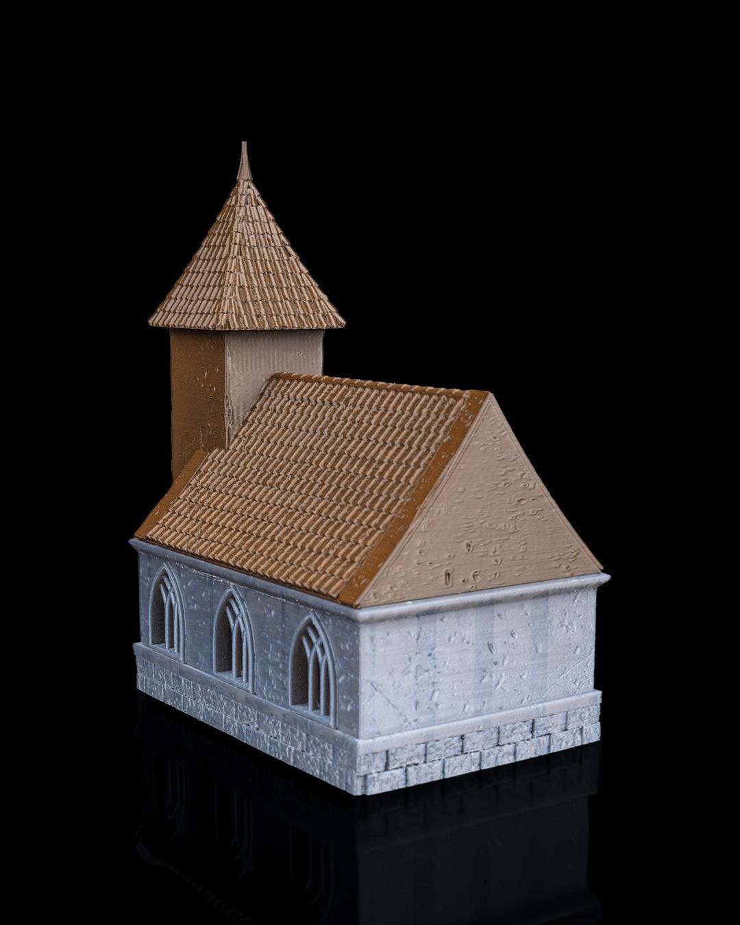 Chapel Miniature Painted 3D Printed Fantasy Church Terrain for DND TTRPG Diorama Display Scenery