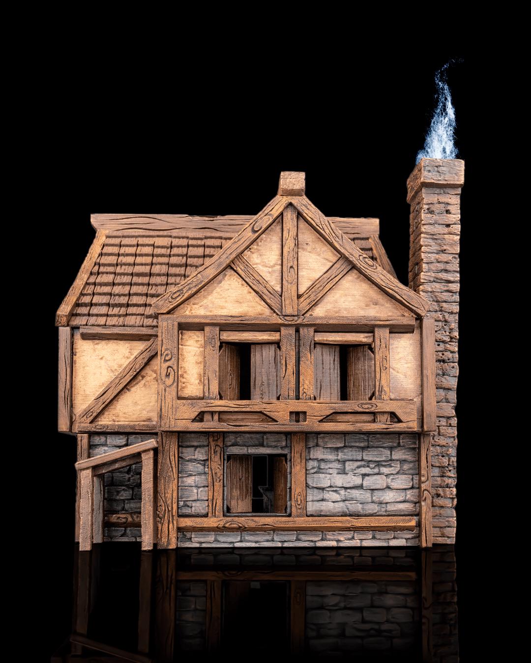 Tavern Miniature Painted 3D Printed Fantasy Inn Building for DND TTRPG Diorama Display Terrain