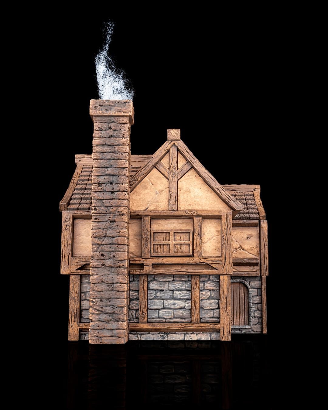 Tavern Miniature Painted 3D Printed Fantasy Inn Building for DND TTRPG Diorama Display Terrain