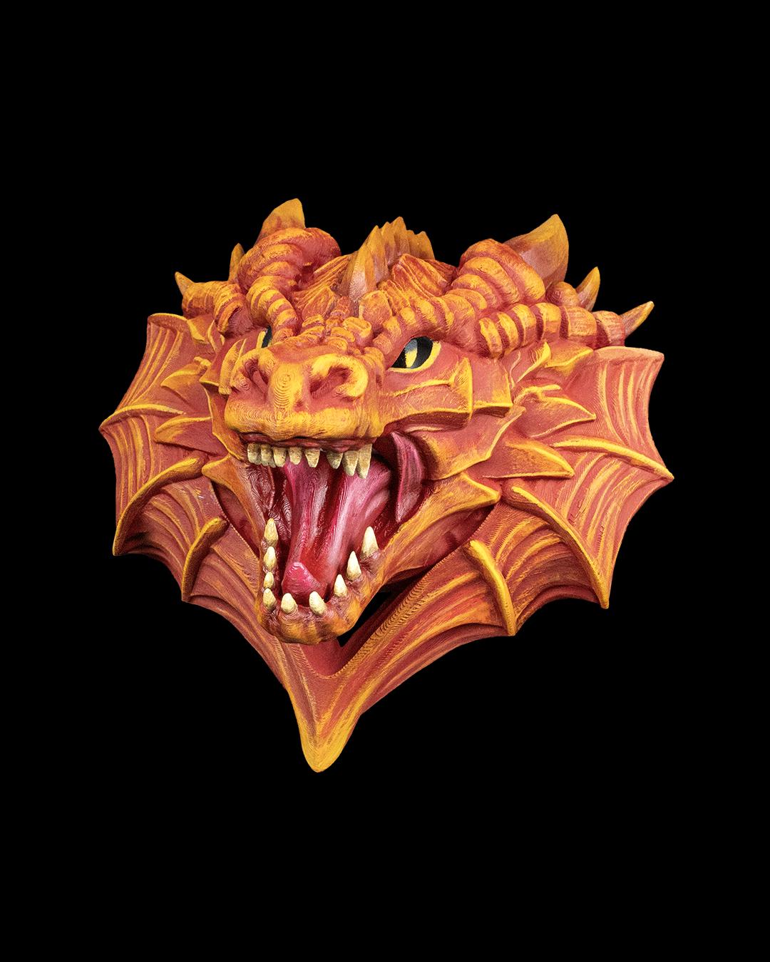 Dragon Head Wall Lamp 3D Printed LED Night Light for Bedroom Game Room or Fantasy Decor