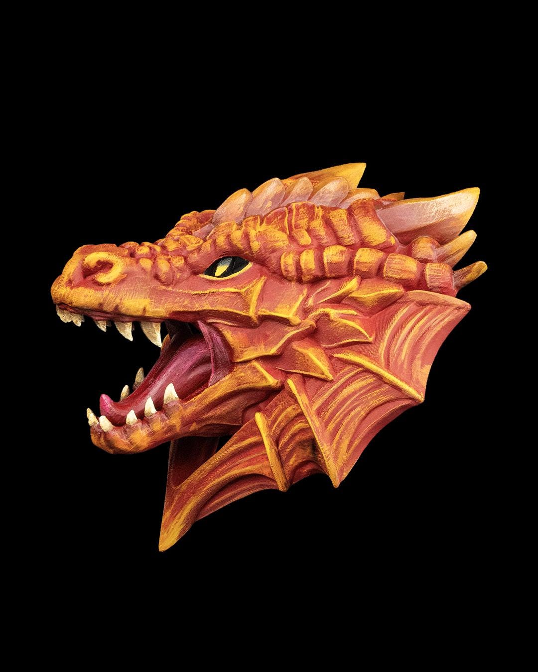 Dragon Head Wall Lamp 3D Printed LED Night Light for Bedroom Game Room or Fantasy Decor