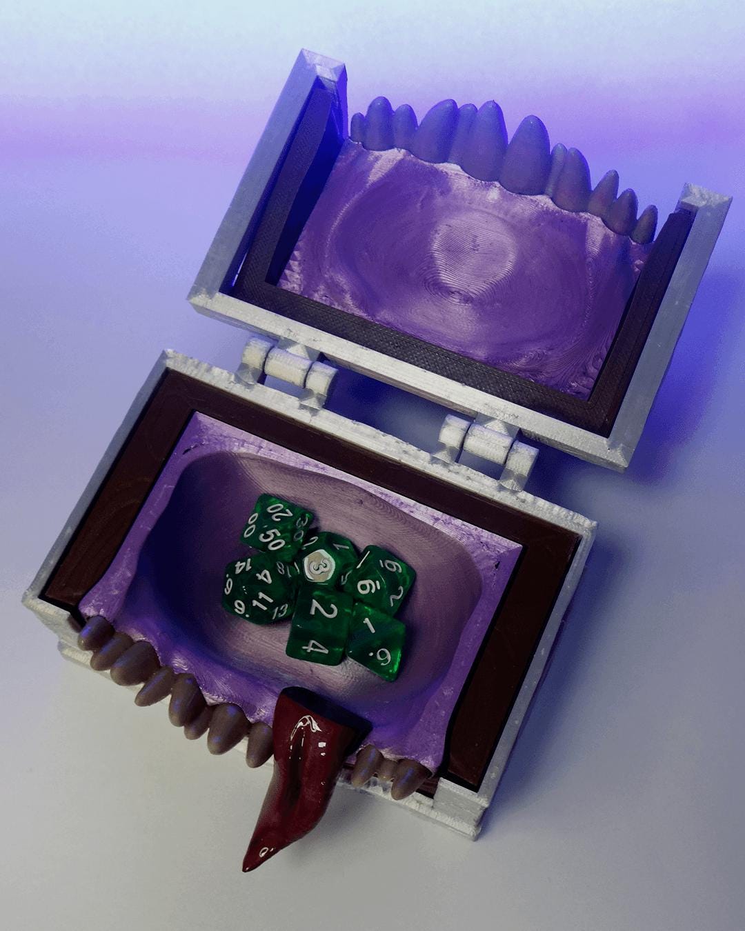Mimic Dice Chest with Lid for DND and Tabletop Games, Fantasy Monster Box for Tokens, Dice and RPG Accessories
