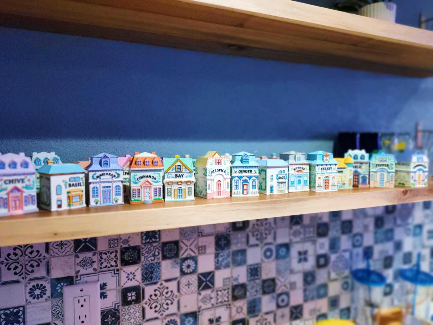 Lenox Inspired Spice Jar Replica Collection, Collectible Kitchen Decor, Handpainted Spice Jars