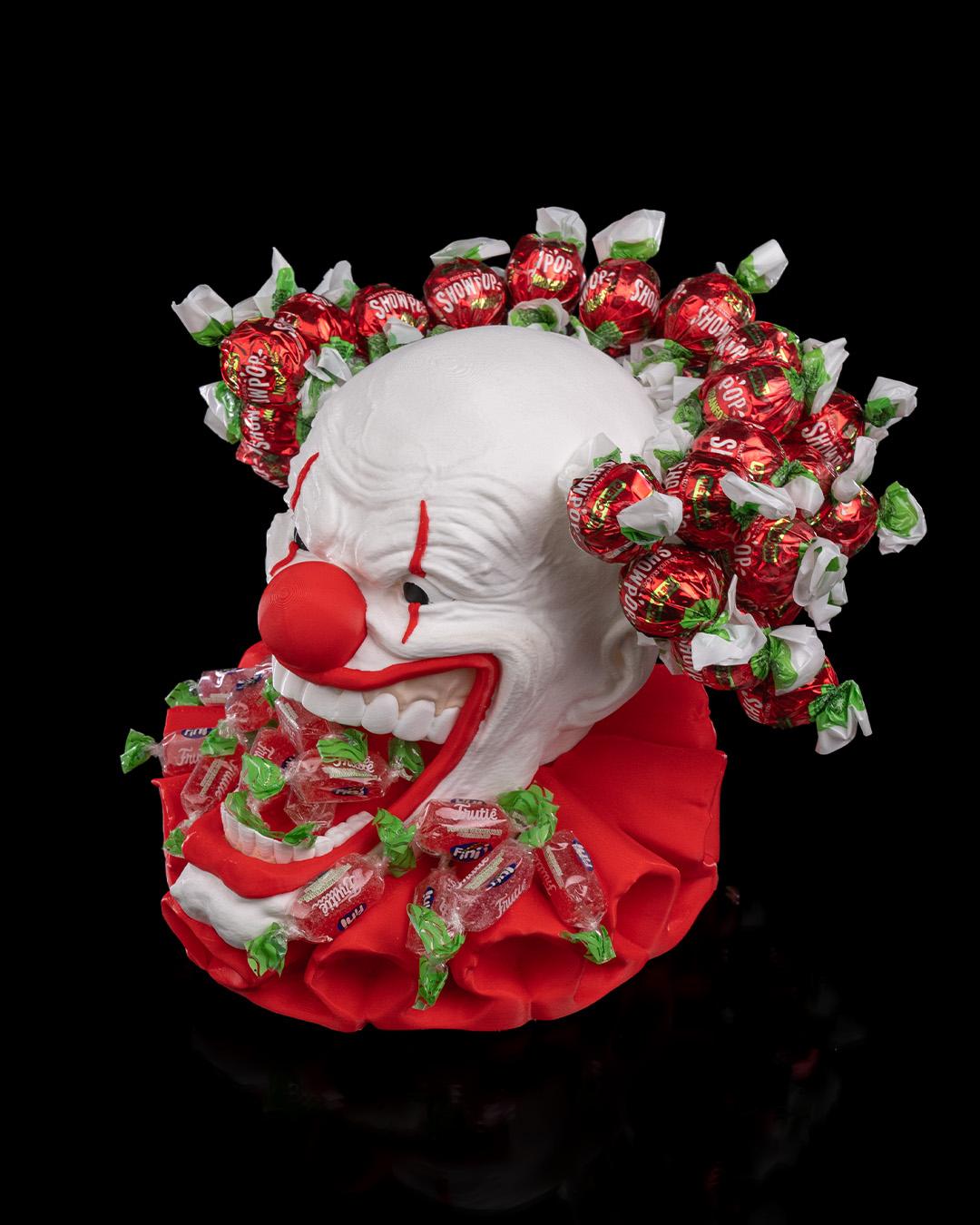 Clown Candy Holder Halloween Table Decor Handmade and painted Creepy Circus Prop for Treats or Display Halloween Decor Summerween