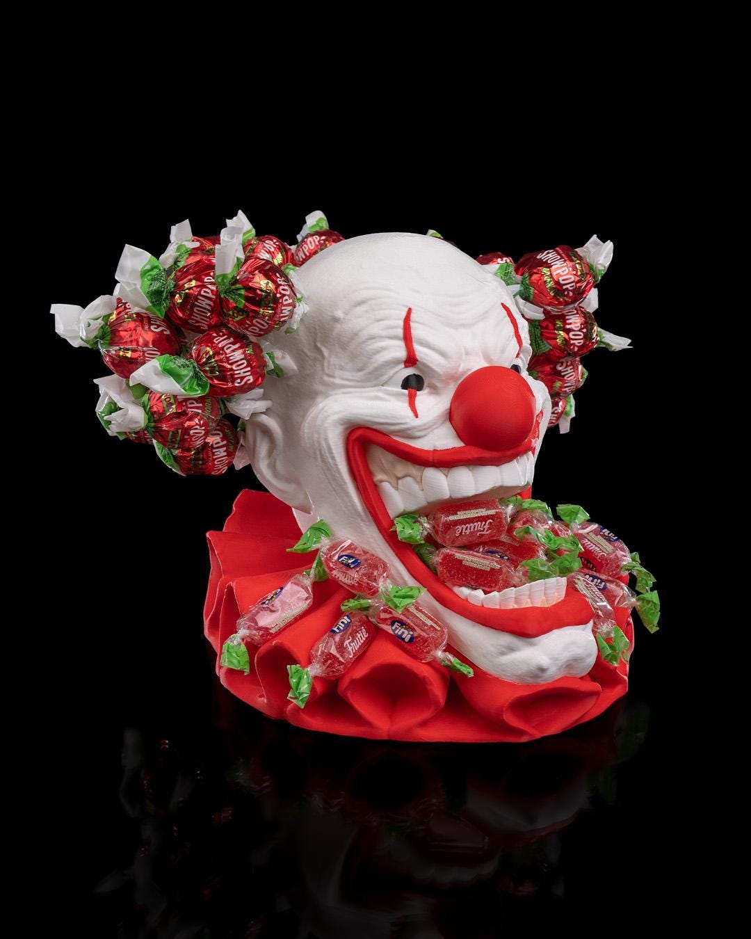 Clown Candy Holder Halloween Table Decor Handmade and painted Creepy Circus Prop for Treats or Display Halloween Decor Summerween