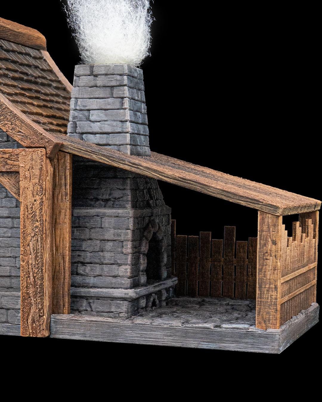 Blacksmith Shop Miniature Painted 3D Printed Forge Terrain Building for DND TTRPG Diorama Display