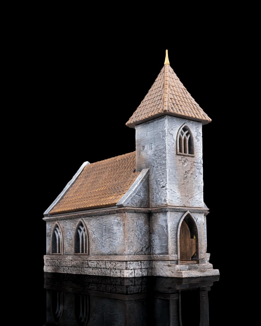 Chapel Miniature Painted 3D Printed Fantasy Church Terrain for DND TTRPG Diorama Display Scenery